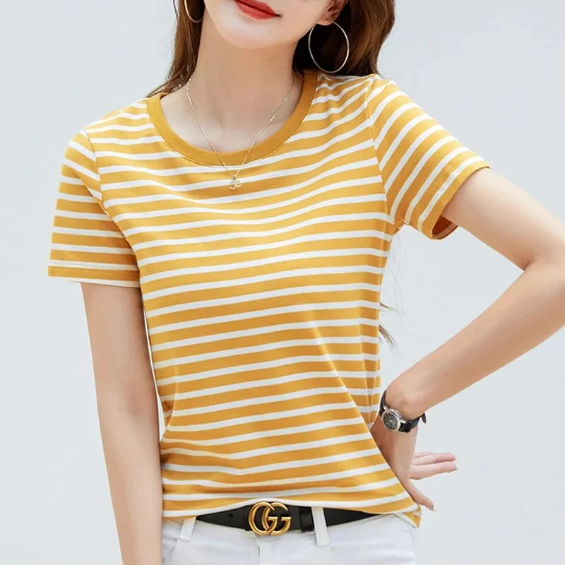 O-Neck Yellow Stripe