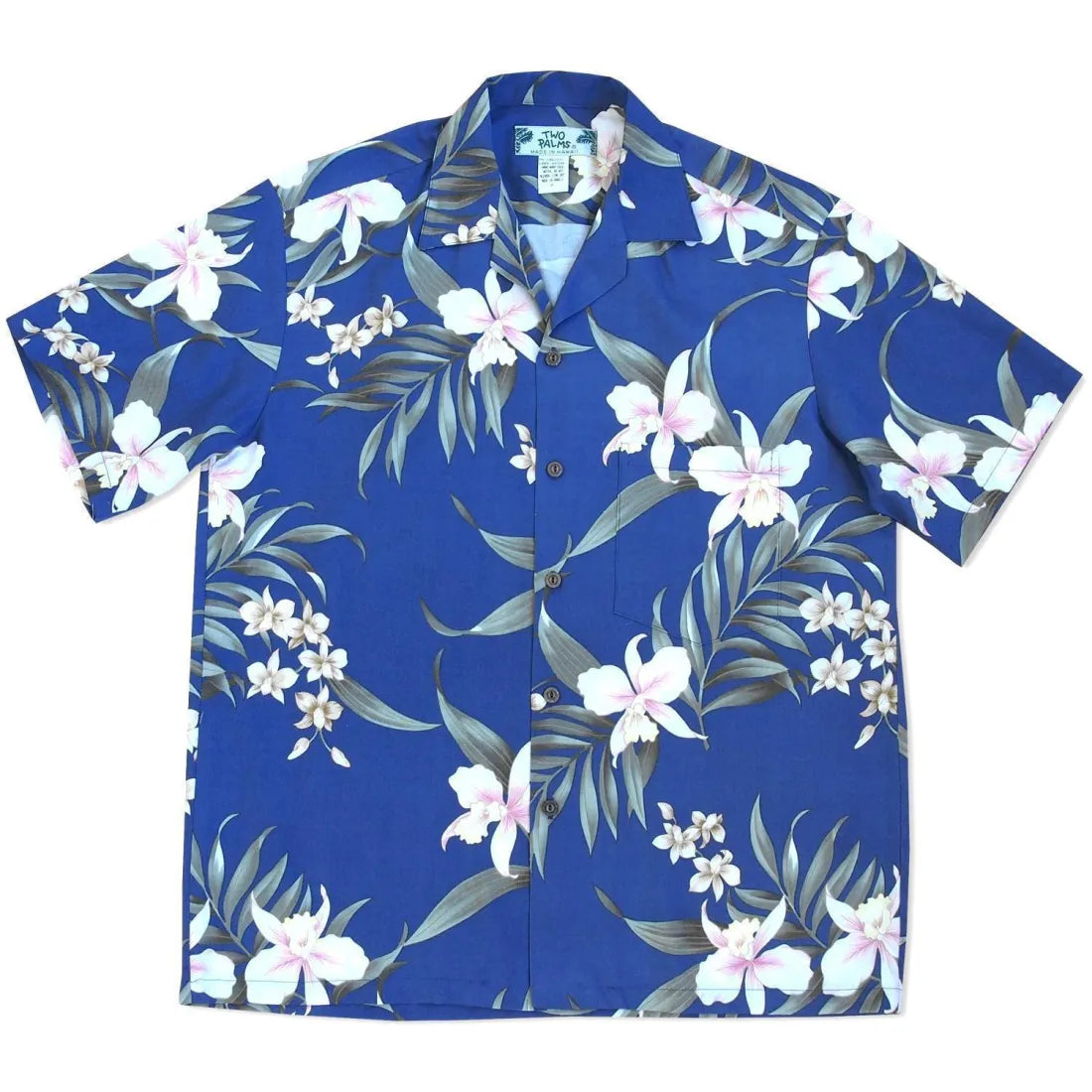 Bamboo Orchid Blue Hawaiian Rayon Shirt Soft Cotton Short Shirt