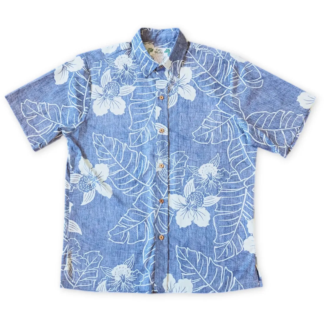 Blue Ka'anapali Hawaiian REVERSE Shirt Stylish Striped Short Sleeve