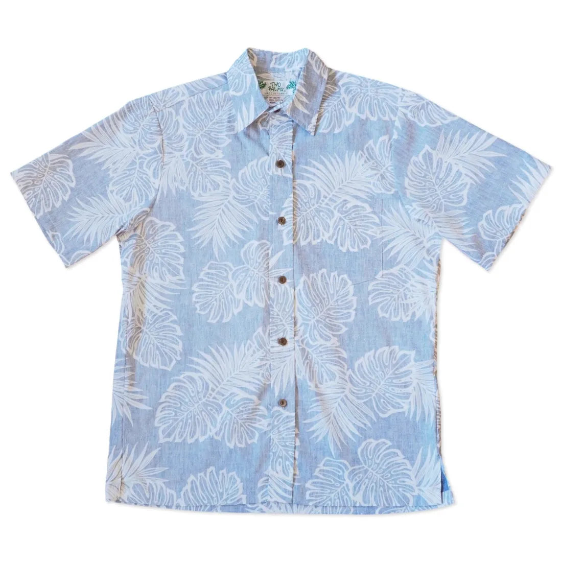 Blue Leaf Hawaiian REVERSE Shirt Trendy Sleeveless Short Shirt