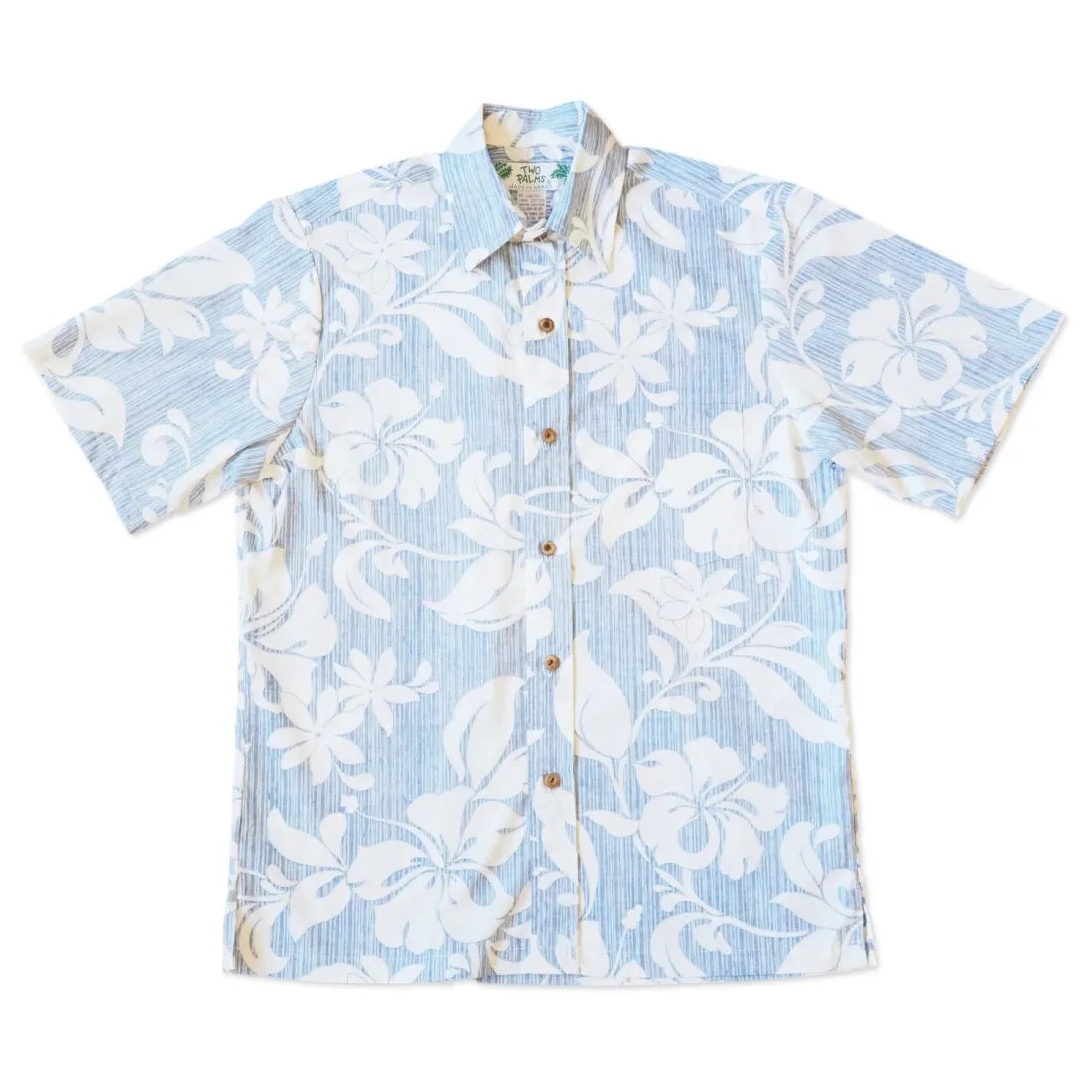 Blue Nanakuli Hawaiian REVERSE Shirt Chic V-Neck Short Blouse