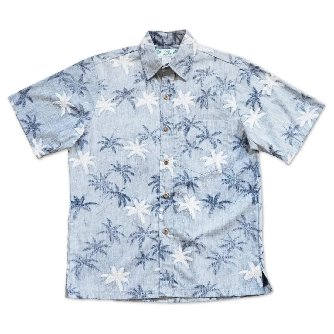 Blue Palm Beach Hawaiian REVERSE Shirt Casual Boxy Short Shirt