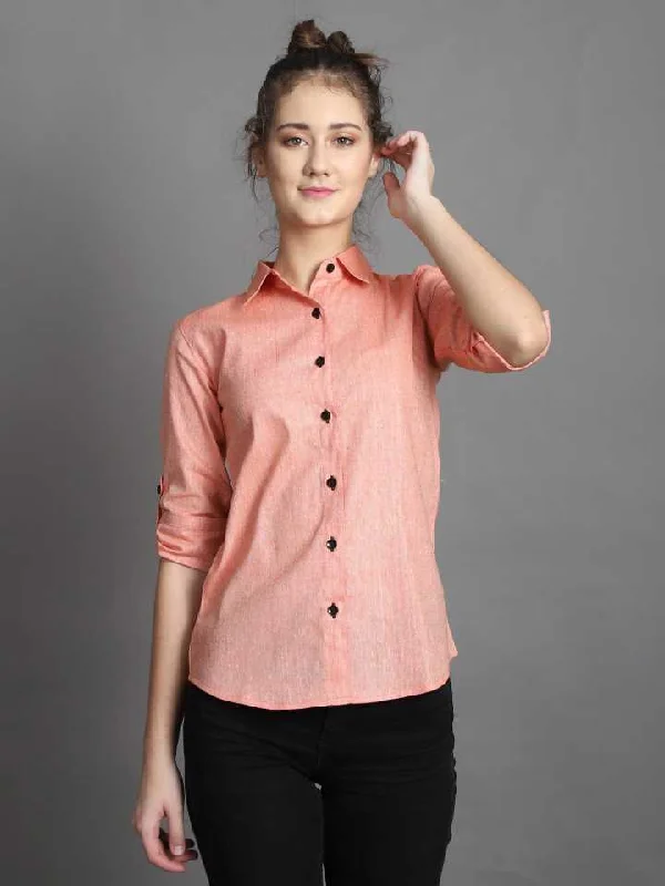 TANDUL  Women Regular Fit Self Design Casual Shirt Chic Button-Up Short Shirt