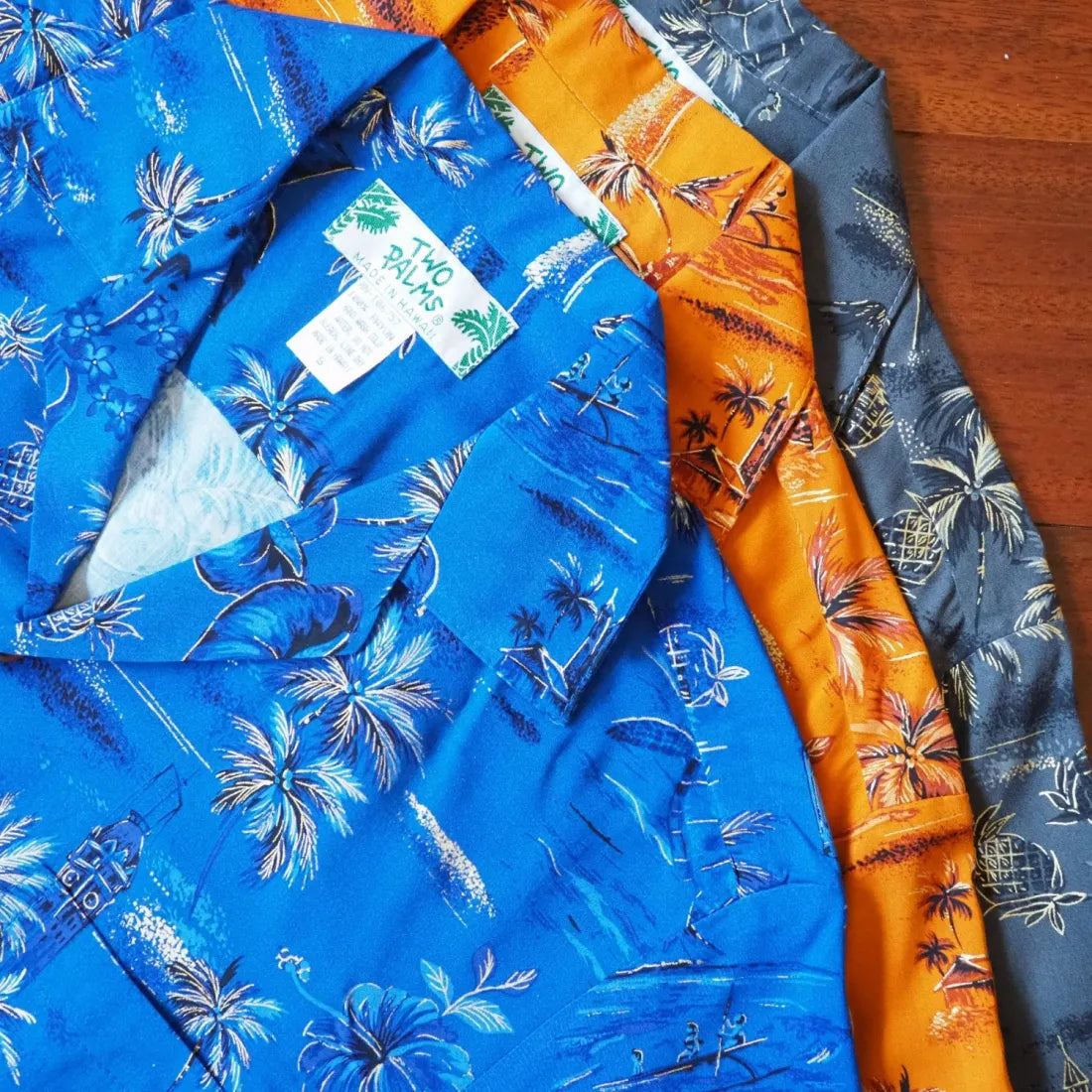 Honolulu Blue Hawaiian Rayon Shirt Chic Silk Short Sleeve Shirt