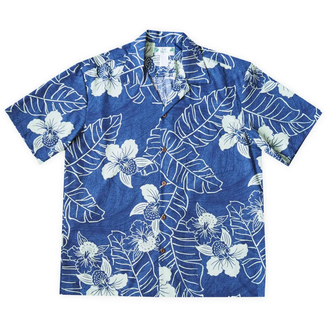 Ka'anapali Blue Hawaiian Cotton Shirt Comfortable Fitted Short Sleeve