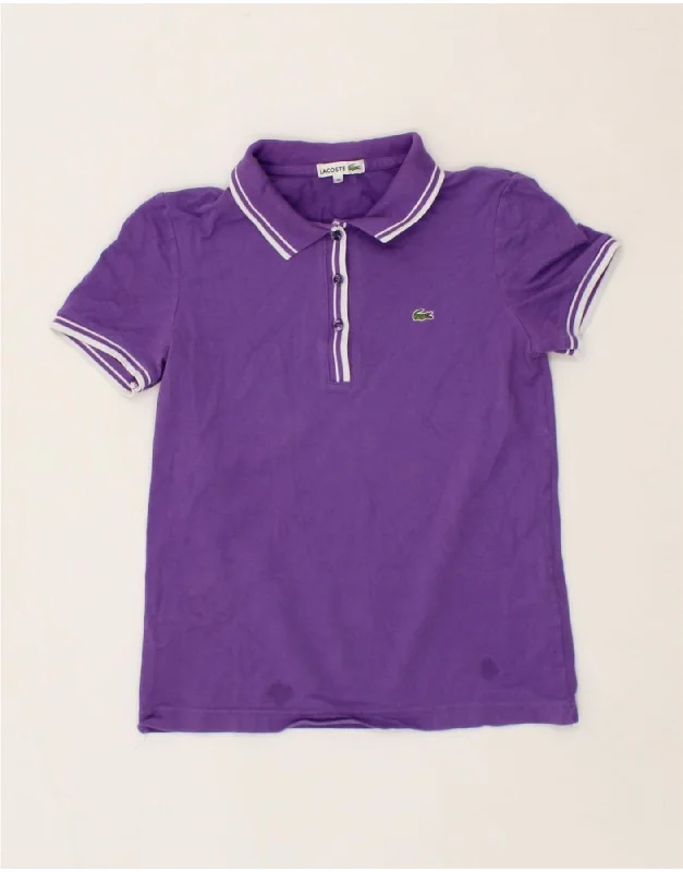 LACOSTE Womens Polo Shirt Size 38 Medium Purple Cotton Trendy Summer Short Sleeve