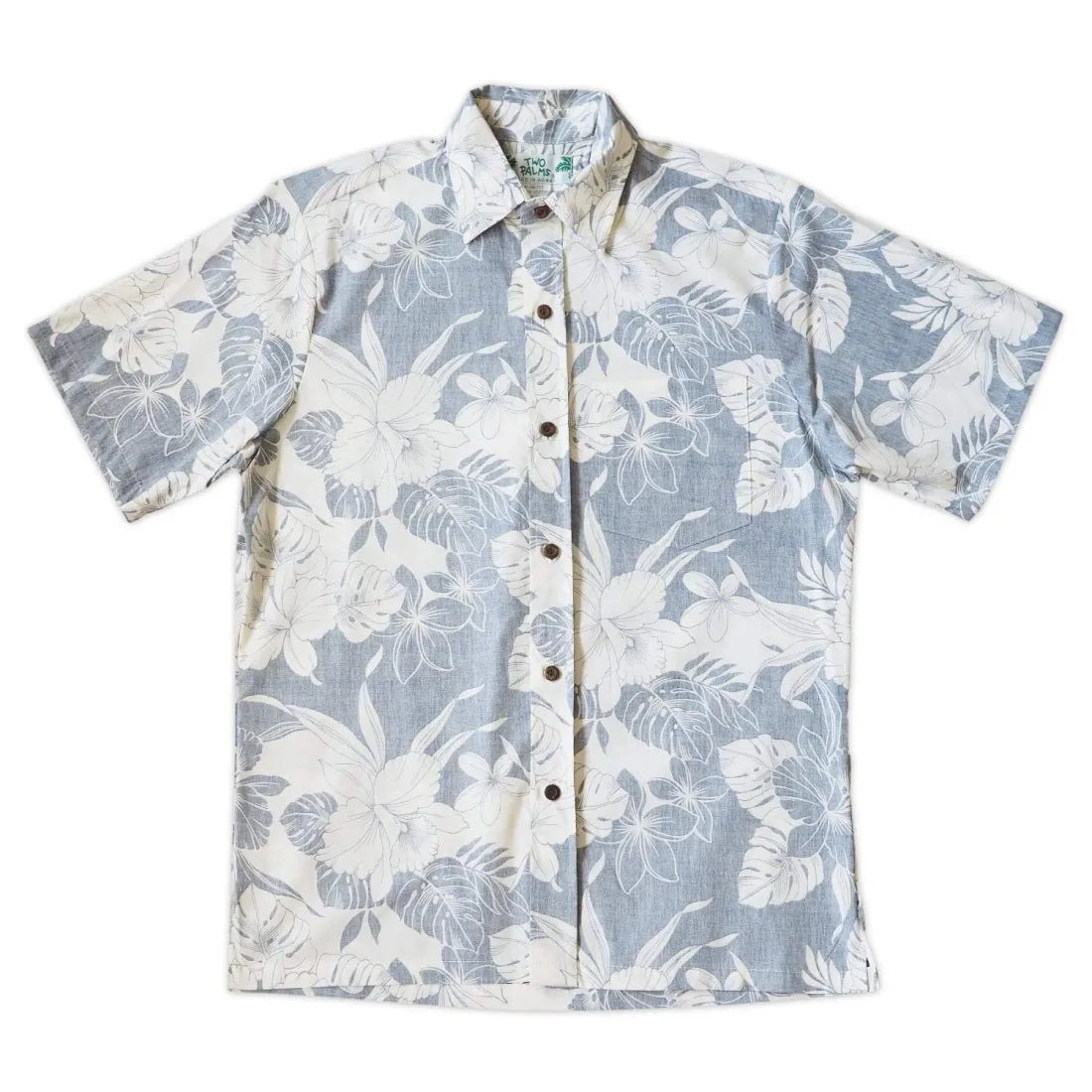 Orchid Shadow Navy Blue Hawaiian REVERSE Shirt Comfortable Short Sleeve Blouse