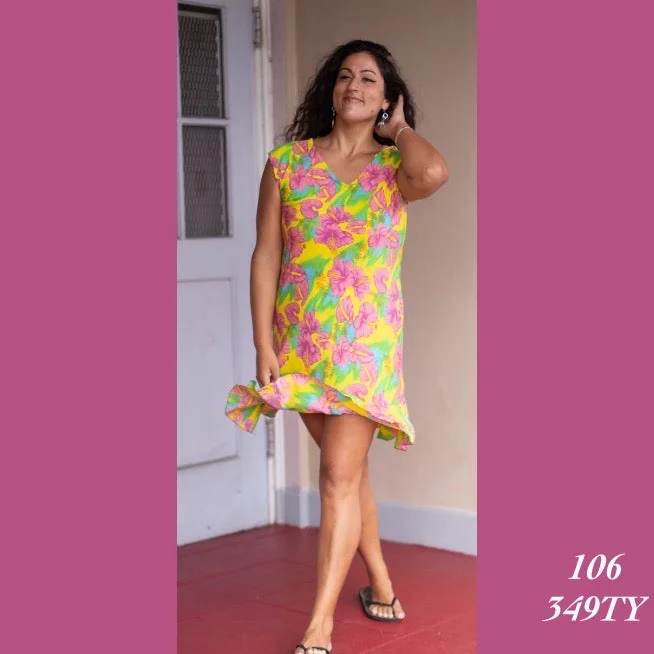 Rainbow Jo V-Neck Floral Mumu Summer Midi Dress - 106 - 349TY Stylish Satin Midi Dress