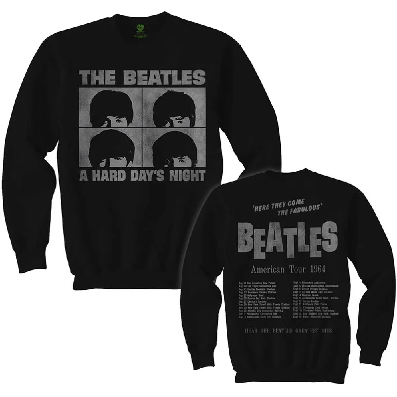 The Beatles Unisex Long Sleeve T-Shirt: Hard Days Night (Back Print) Fitted T-Shirt Seamless Stretchy