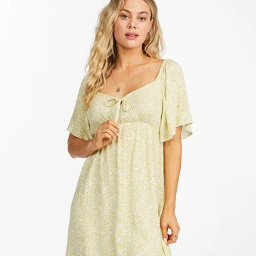 Billabong Secret Garden Mini Dress Fashionable Off-Shoulder Mini Dress