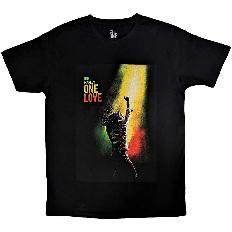 Bob Marley | Official Band T-Shirt | One Love Movie Poster Collared Crew Neck Turtle Neck