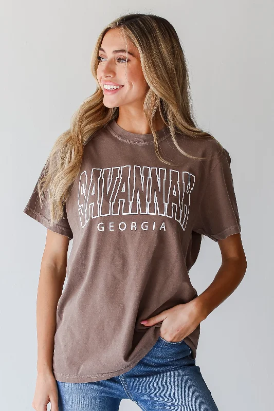 Brown Savannah Georgia Tee Cozy Warm Stylish