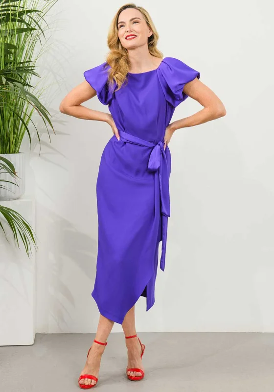 Caroline Kilkenny Harper Midi Dress, Purple Fashionable Skater Midi Dress