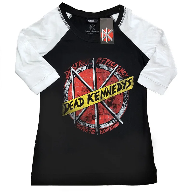 Dead Kennedys Ladies Raglan T-Shirt: Destroy Seamless Knitted Crochet