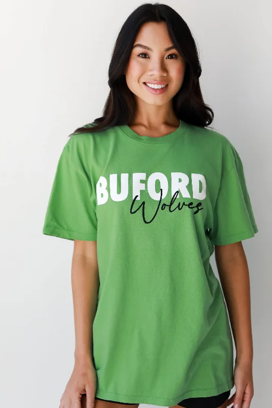 Green Buford Wolves Tee Houndstooth Herringbone Solid