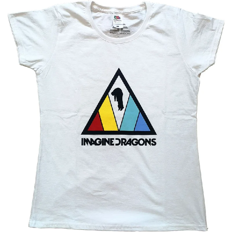 Imagine Dragons Ladies T-Shirt: Triangle Logo Chenille Blend Fleece Blend Nylon Blend