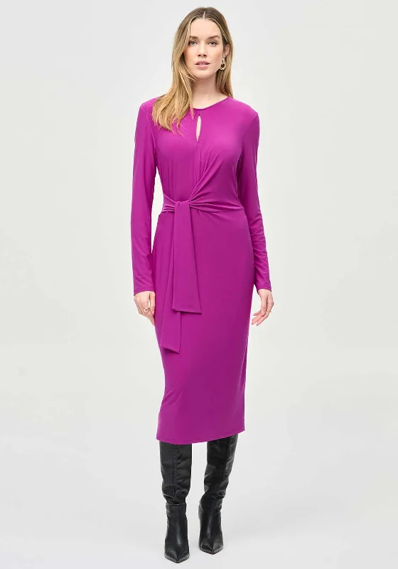 Joseph Ribkoff Knotted Waist Midi Dress, Empress Trendy Long Sleeve Midi Dress