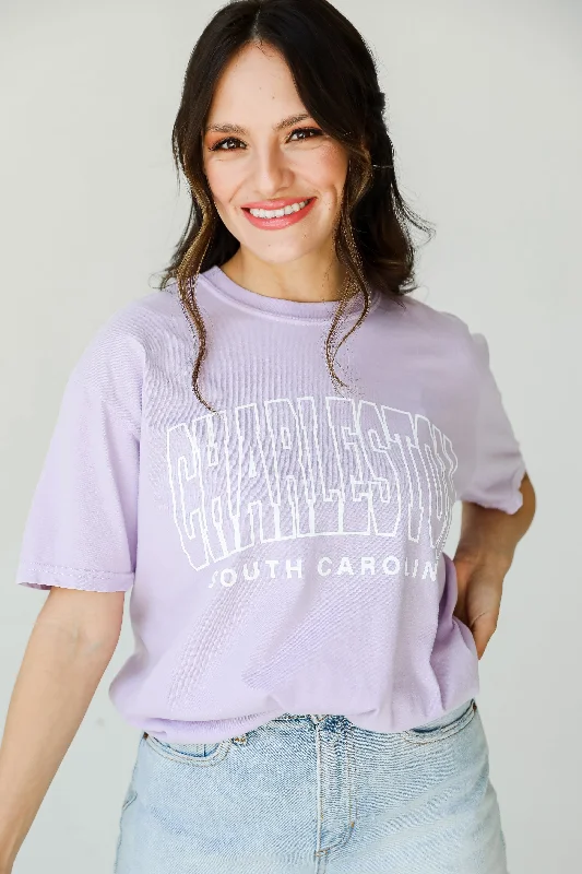 Lavender Charleston South Carolina Tee Mesh Blend Leather Blend Suede Blend