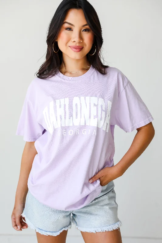 Lavender Dahlonega Georgia Tee Asymmetrical Pockets Print