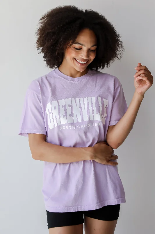 Lavender Greenville South Carolina Tee Denim Fabric Leather Fabric Suede Fabric