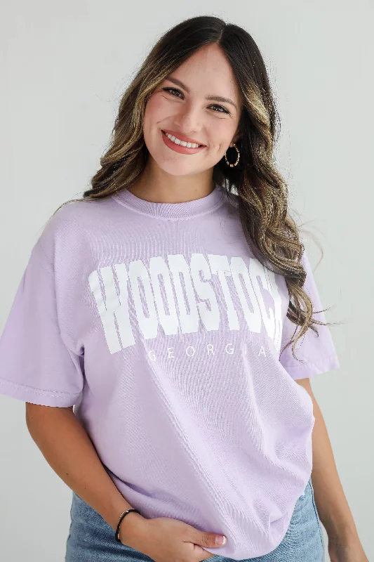 Lavender Woodstock Georgia Tee Striped Floral Plaid