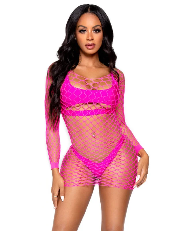 Leg Avenue Find Me In Paradise Net Mini Dress 86128 Fashionable Boho-Chic Mini Dress