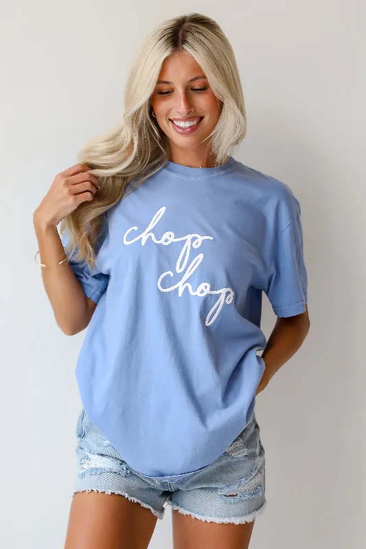 Light Blue Chop Chop Tee Iron Safe Non-Iron Wrinkle Free