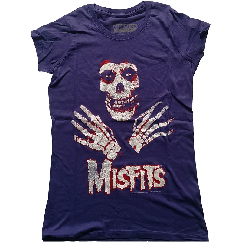 Misfits Ladies T-Shirt: Hands Collared Crew Neck Turtle Neck