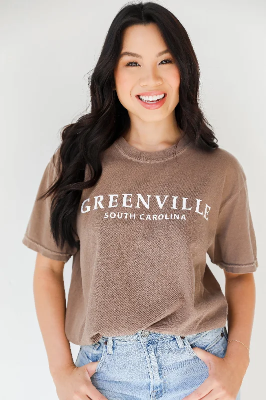 Mocha Greenville South Carolina Tee Silk Blend Satin Velvet