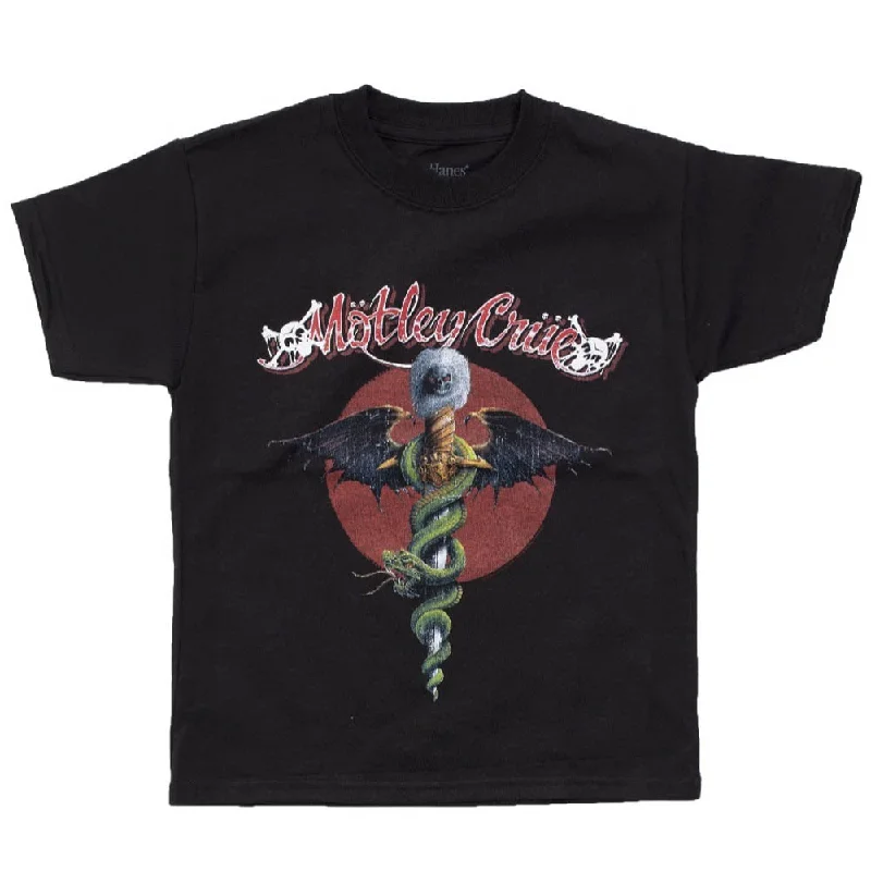 Motley Crue Kids T-Shirt: Feelgood Red Circle Lace Blend Ribbed Blend Corduroy Blend