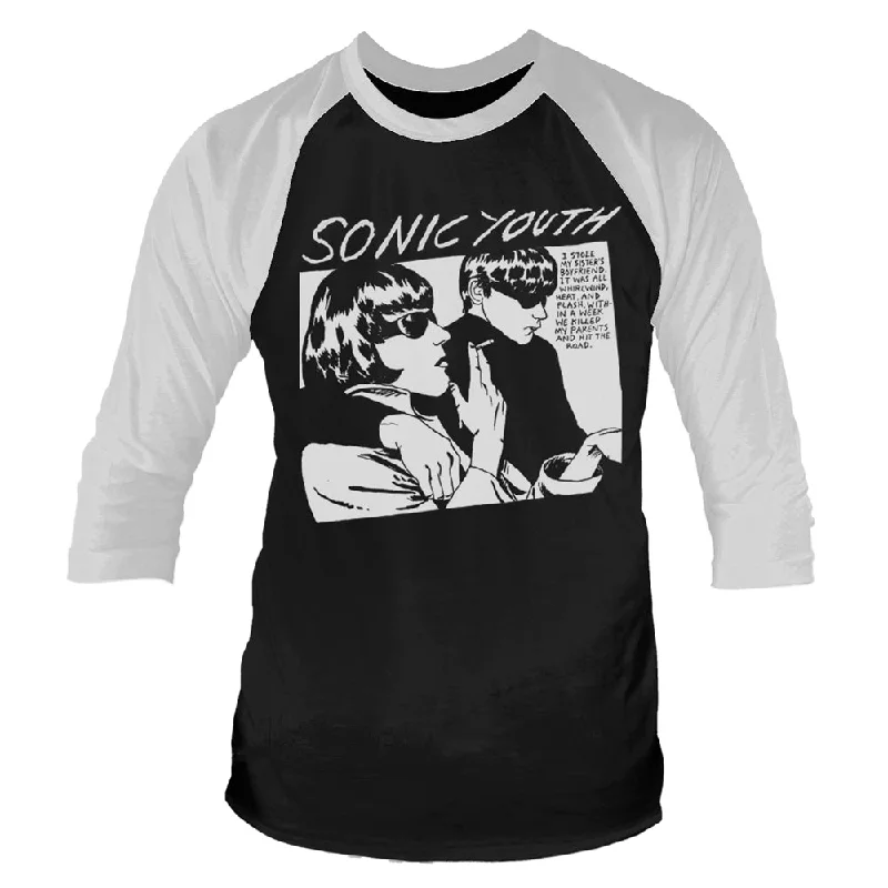 Sonic Youth Unisex Raglan T-shirt: Goo (Black/White) Casual Formal Business