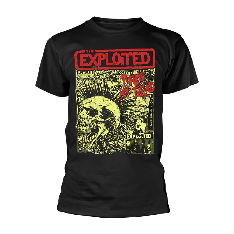 The Exploited Unisex T-shirt: Punks Not Dead (Black) Nylon Fabric Polyester Fabric Spandex Fabric