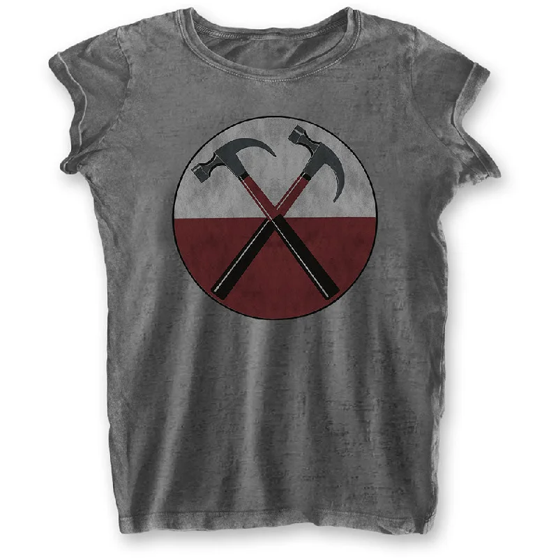 Pink Floyd Ladies T-Shirt: The Wall Hammers (Burn Out) Casual Formal Business