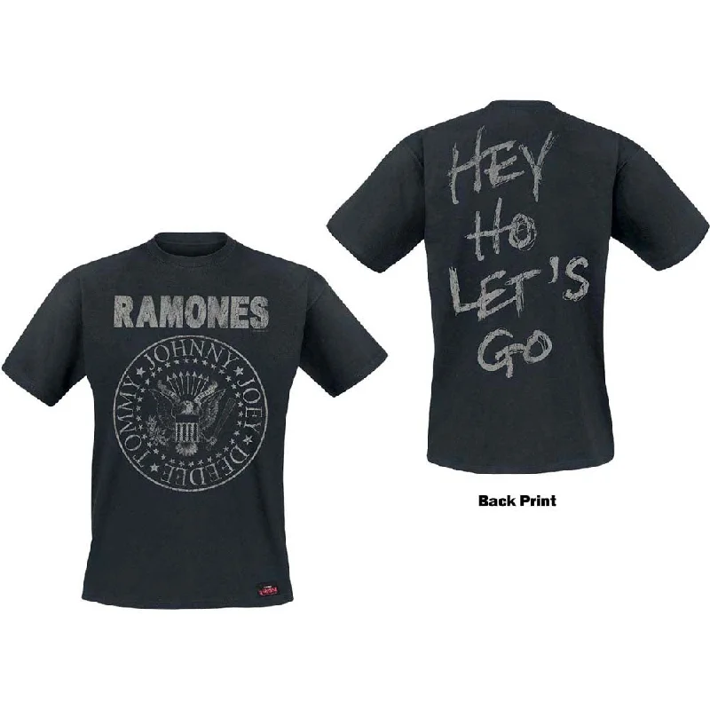 Ramones | Official Band T-Shirt | Seal Hey Ho (Back Print) Nylon Fabric Polyester Fabric Spandex Fabric