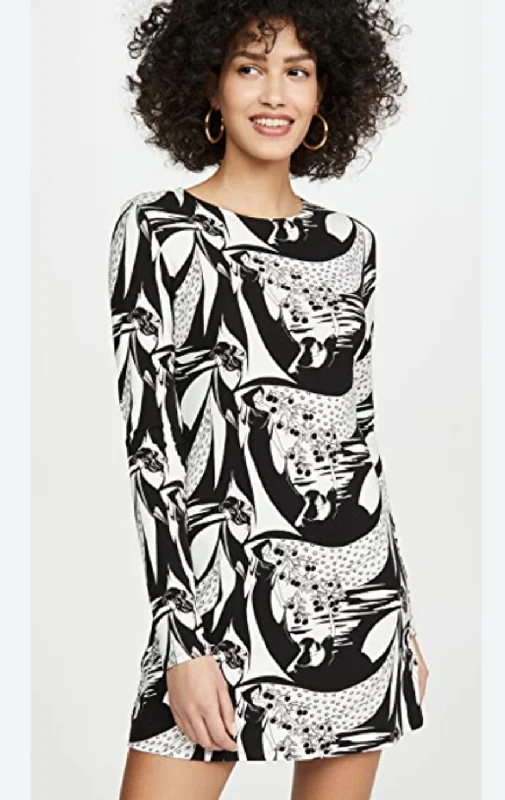 Reformation Bernadette graphic print  silk mini dress - size 8 Chic Bohemian Mini Dress