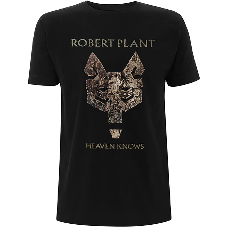 Robert Plant | Official Band T-Shirt | Heaven Knows Graphic Embroidered Appliqued