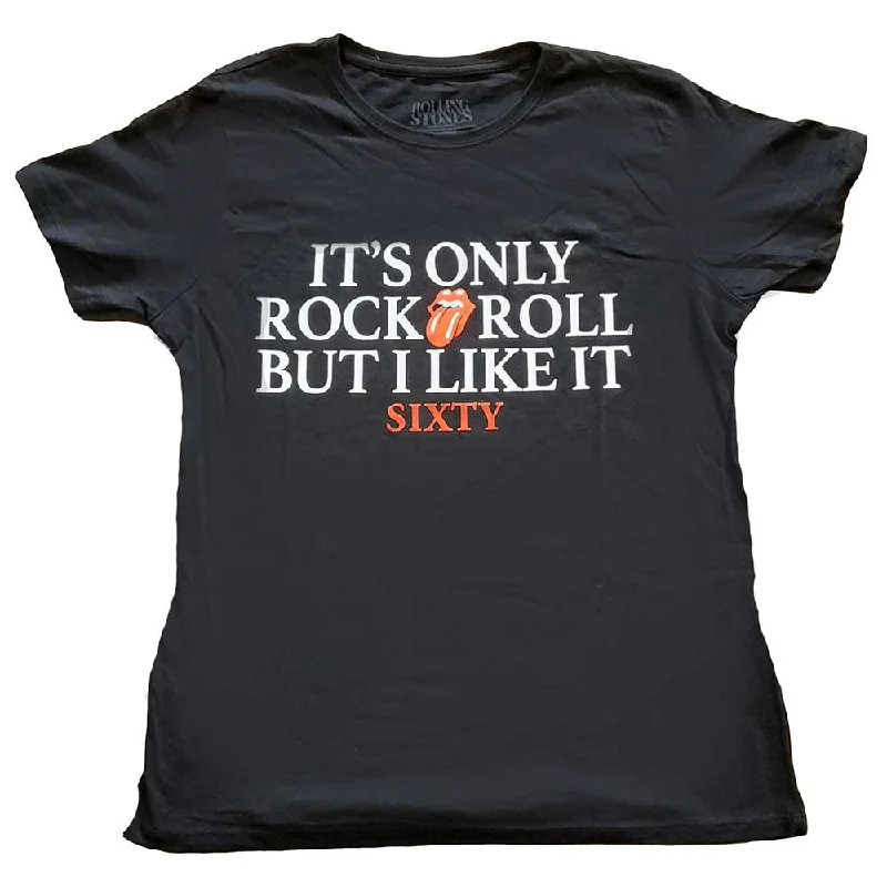 The Rolling Stones Ladies T-Shirt: Sixty It's only R&R but I like it (Foiled) Rayon Velvet Corduroy