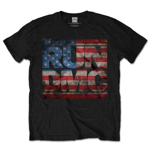 Run DMC | Official Band T-Shirt | Americana Logo Terry Blend Velvet Blend Canvas Blend