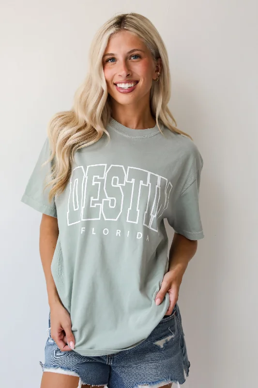 Sage Destin Florida Tee Chenille Blend Fleece Blend Nylon Blend