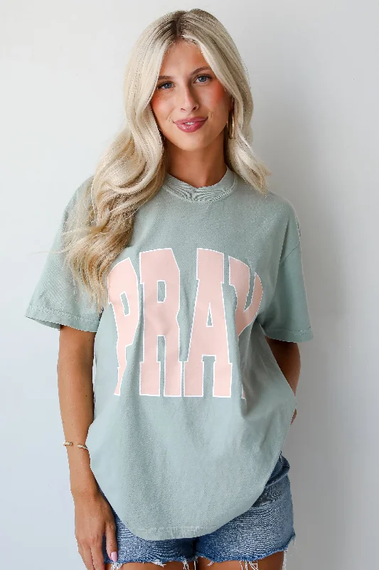 Sage Pray Tee Notch Collar Peter Pan Collar Cowl Neck