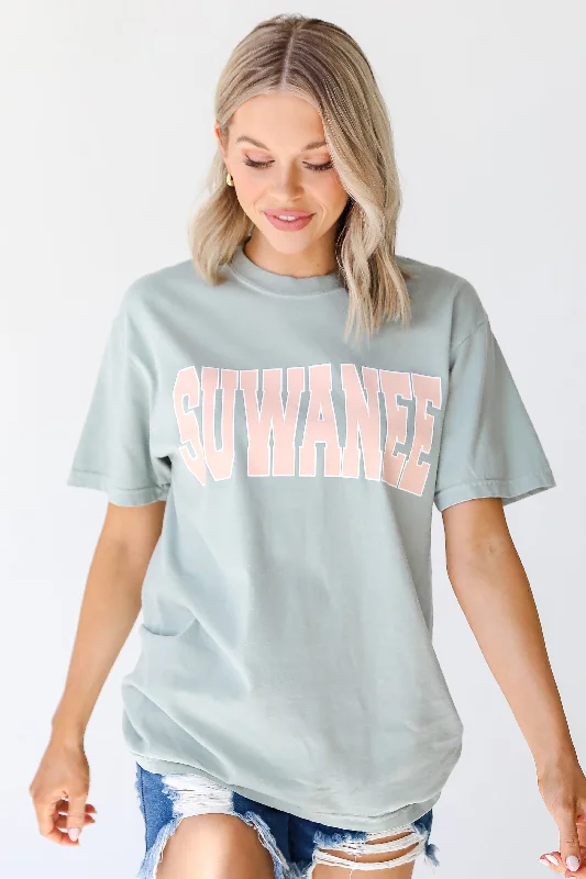 Sage Suwanee Tee Print Jacquard Patchwork