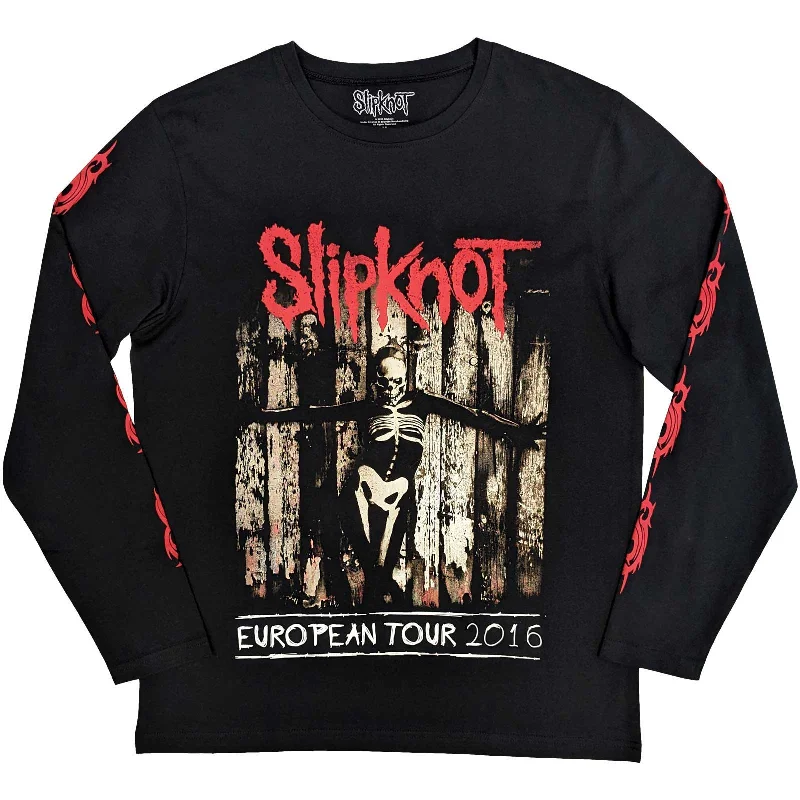 Slipknot Unisex | Official Band Long Sleeve T-Shirt | Skeleton Flag (Back & Sleeve Print) Anti-Shrink Durable Soft