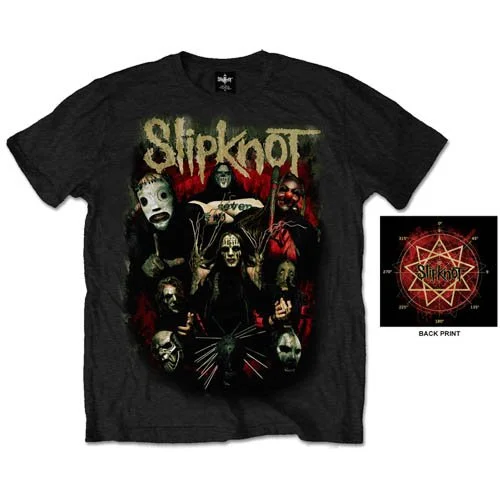 Slipknot | Official Band T-Shirt | Come Play Dying (Back Print) Ribbed T-Shirt High Neck Heavyweight