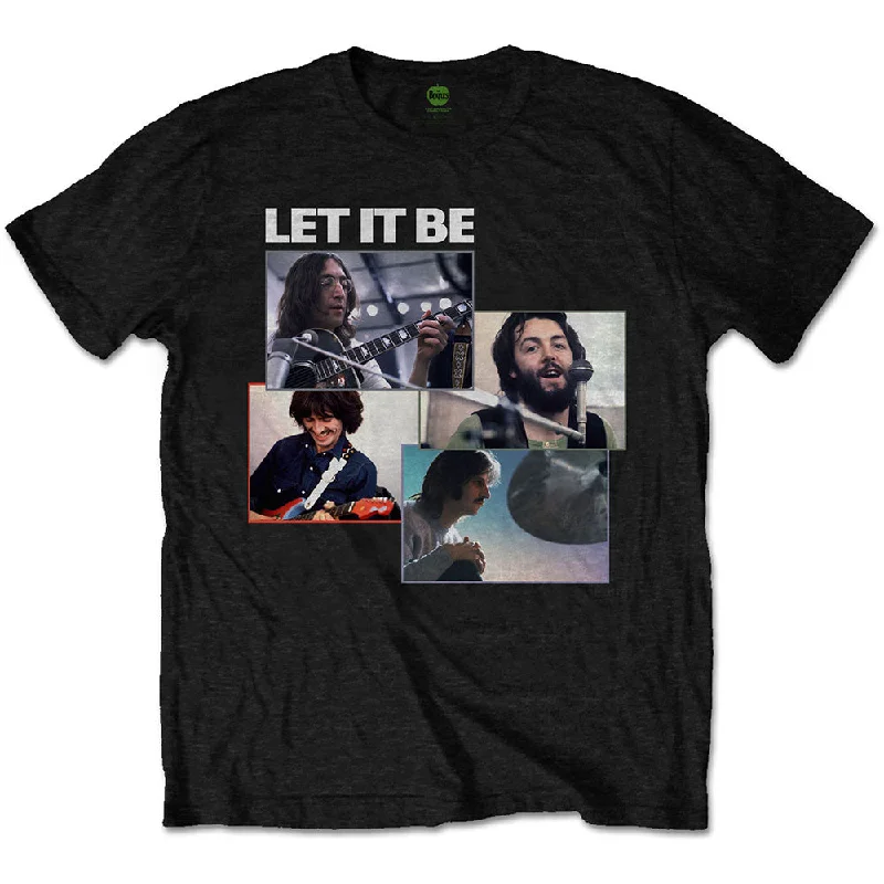 The Beatles | Official Band T-Shirt | Let It Be Recording Shots Casual Formal Business