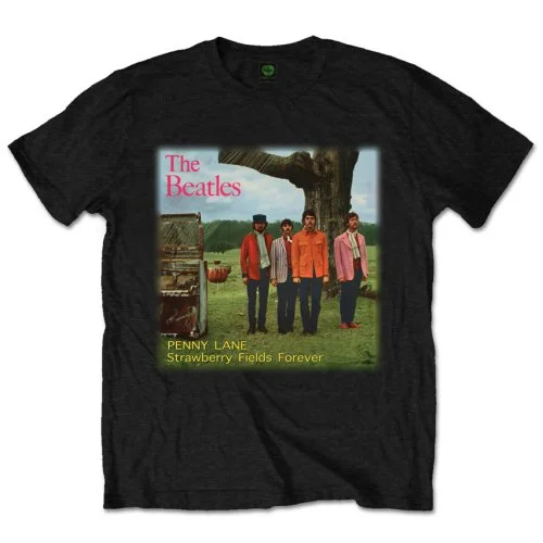 The Beatles | Official Band T-Shirt | Strawberry Fields Forever Plaid T-Shirt Polka Dot Checkered