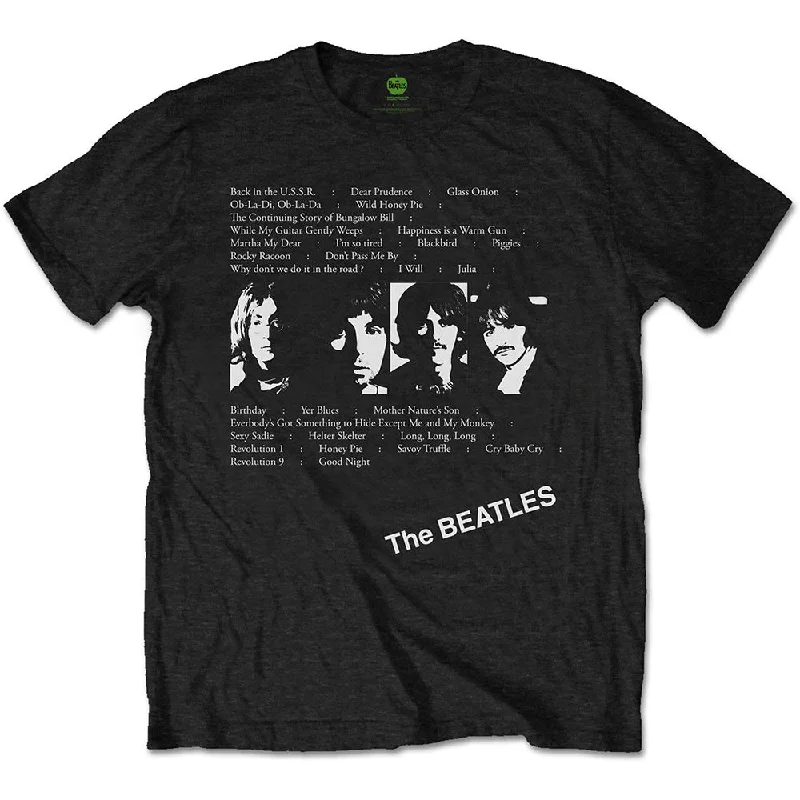 The Beatles | Official Band T-Shirt | Album Tracks (Back Print) Real Fur Shearling Chenille