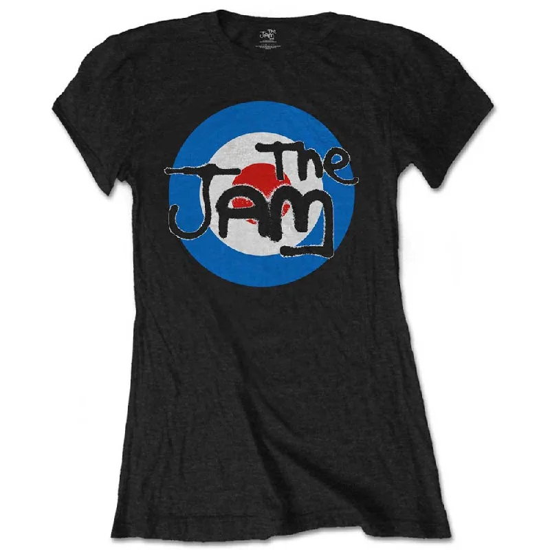 The Jam Ladies T-Shirt: Spray Target Logo (Soft Hand Inks) Handmade Hand-knitted Hand-woven