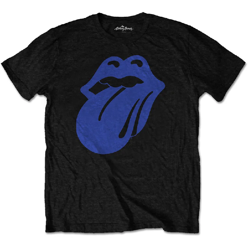 The Rolling Stones | Official Band T-Shirt | Blue & Lonesome 1972 Logo Houndstooth Herringbone Solid