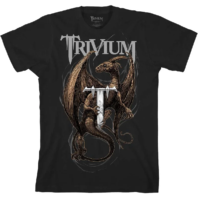 Trivium | Official Band T-Shirt | Perched Dragon (Back Print) Chenille Blend Fleece Blend Nylon Blend