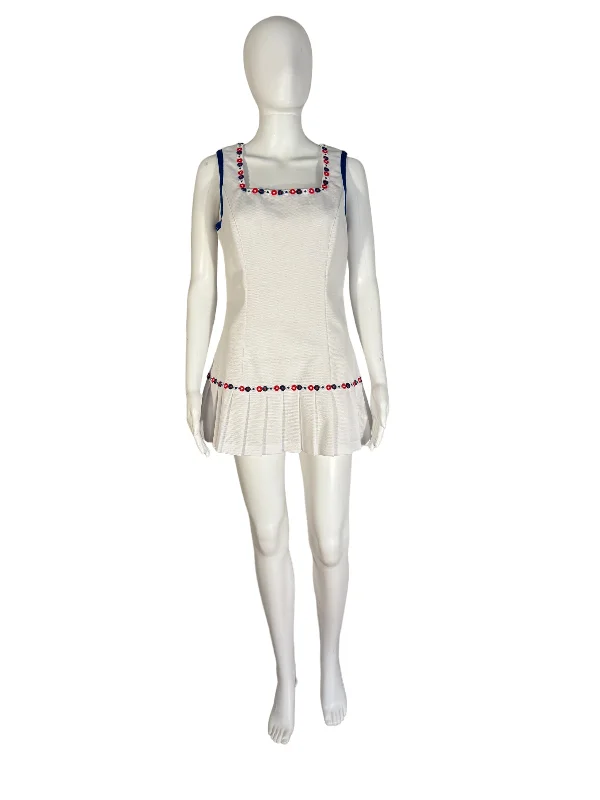 Vintage Tennis Dress by Fashion T Mini Dress Casual Button-Up Mini Dress